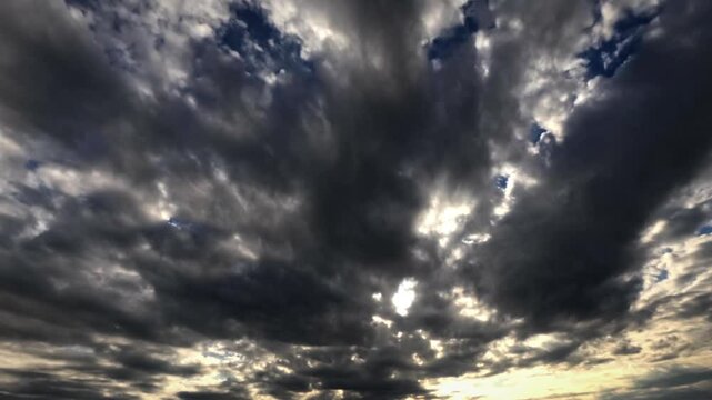 timelapse clip of massive gray snow or rain clouds