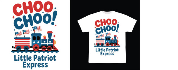 Naklejka premium Patriotic Train Illustration – 