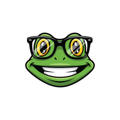 funny frog head vector illustration