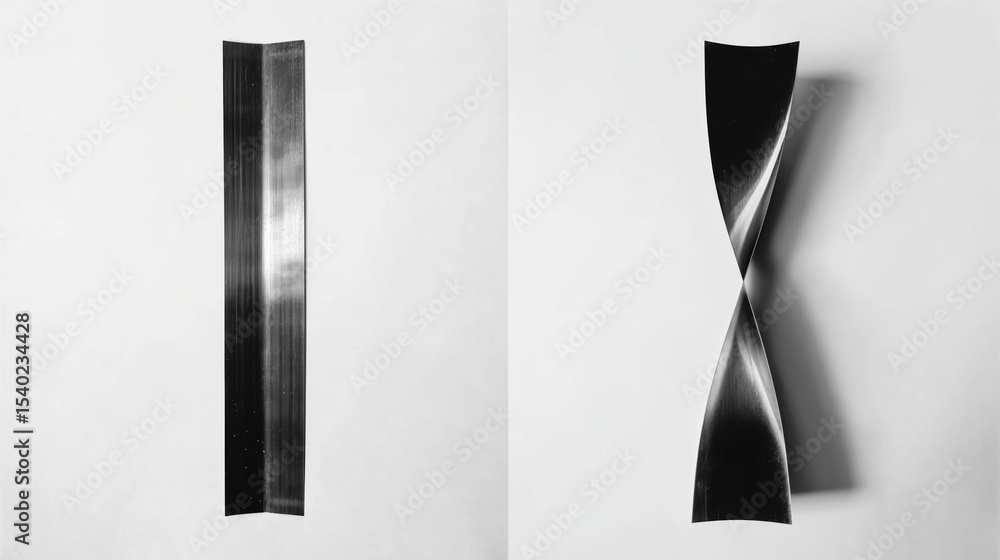 Aufkleber Two distinct shapes demonstrate the adaptive capabilities of smart materials through transformation.