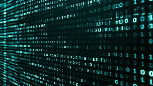 Wall of light composed entirely of pulsing binary sequences