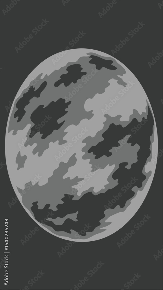 Poster abstract moon illustration with grayscale layered design elements suitable for creative concepts