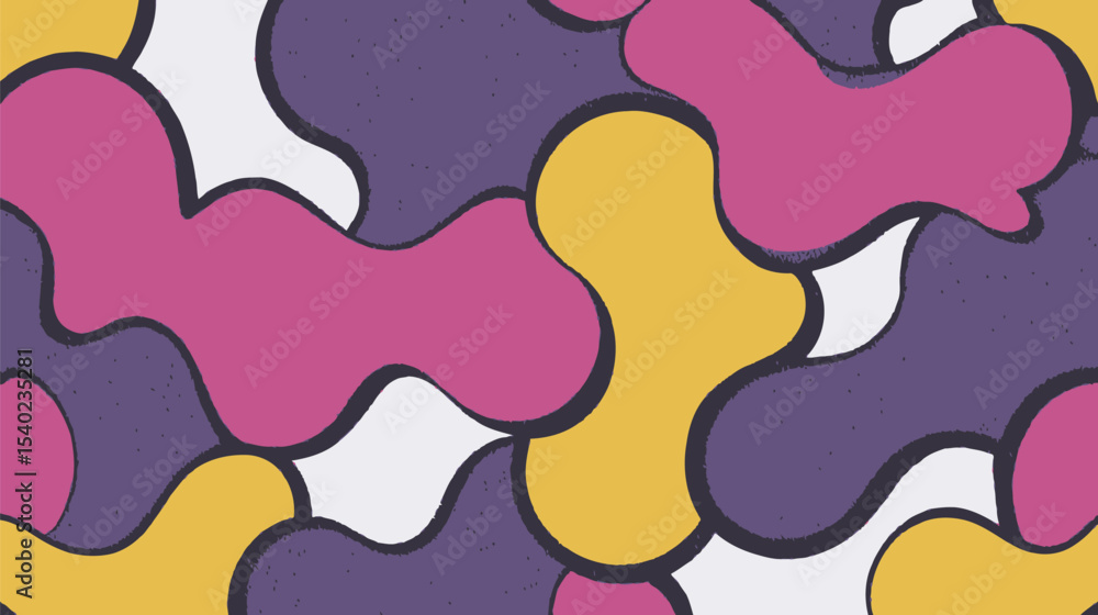 Poster abstract shapes overlap creatively in colorful pattern seamless design style