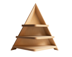 Wooden triangular shelf modern display furniture