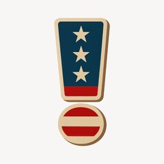Patriotic exclamation mark illustration
