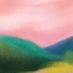 Beautiful hand painted landscape. Soft pastel on paper. Versatile artistic image for creative design projects: posters, banners, websites, cards, prints and wallpapers. Artist-made art.
