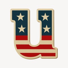 Patriotic letter U illustration