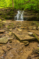 Wellstone Falls - A waterfall on a stream in the woods.