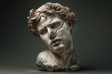 Griechische Marmor Statue mit Depressionen