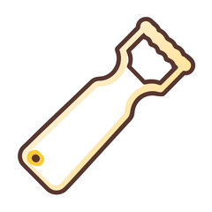 Stylized illustration of a retro bottle opener