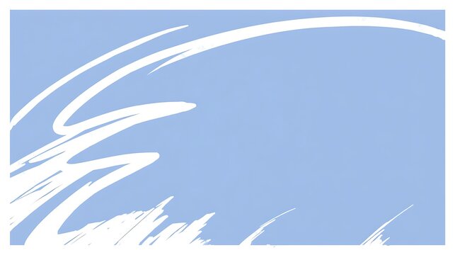 Abstract white strokes on blue background