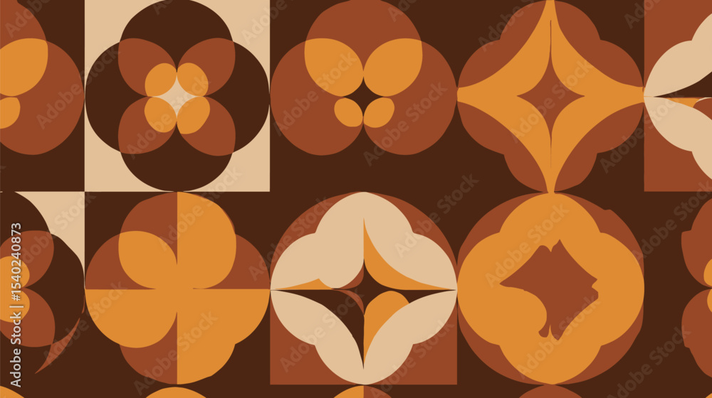 Poster abstract geometric shapes interlock forming pattern square background art illustration