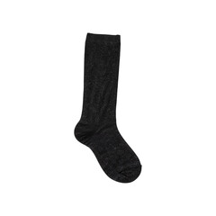 Black Knit Sock, Simple Style, Clothing Accessory, Isolated on Transparent Background
