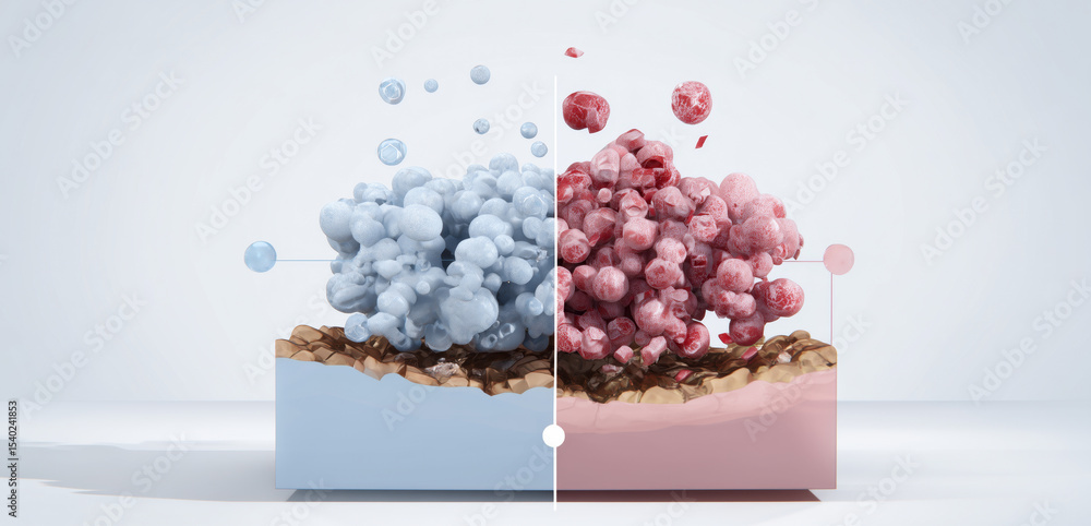 Aufkleber Advanced research on smart materials showcases the unique transformation properties of shape memory alloys and liquid metals, illustrating their adaptive capabilities in innovative applications.