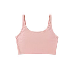 Pale pink sports bra, athletic apparel, isolated on transparent background
