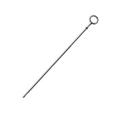 Silver metal skewer stick, cooking utensil, isolated on transparent background

