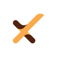 Abstract Geometric Design Initial X with Check mark