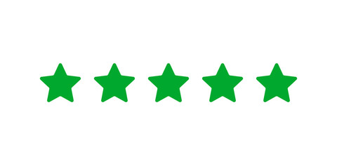 5 green stars vector icon