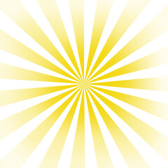 Yellow radial sun rays on transparent background. Starburst pattern with sharp rays, ideal for comic-style designs, sale banners or posters.

