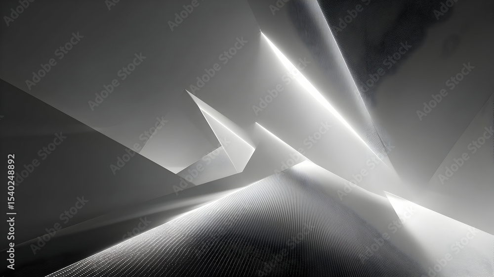 Aufkleber abstract monochromatic architecture showcasing angular designs with dynamic interplay of light and s