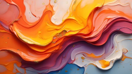 Fototapeta premium Abstract Swirling Vibrant Colors An Expressive Oil Painting Texture