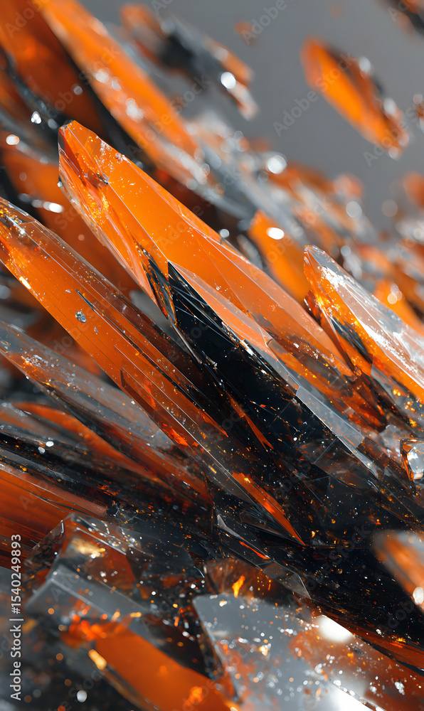 Poster abstract interplay of light and shadow creating a dynamic composition with crystalline structures or