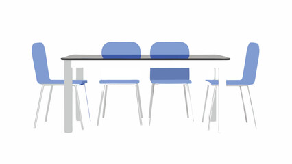 Fototapeta premium Modern Dining Table and Chairs