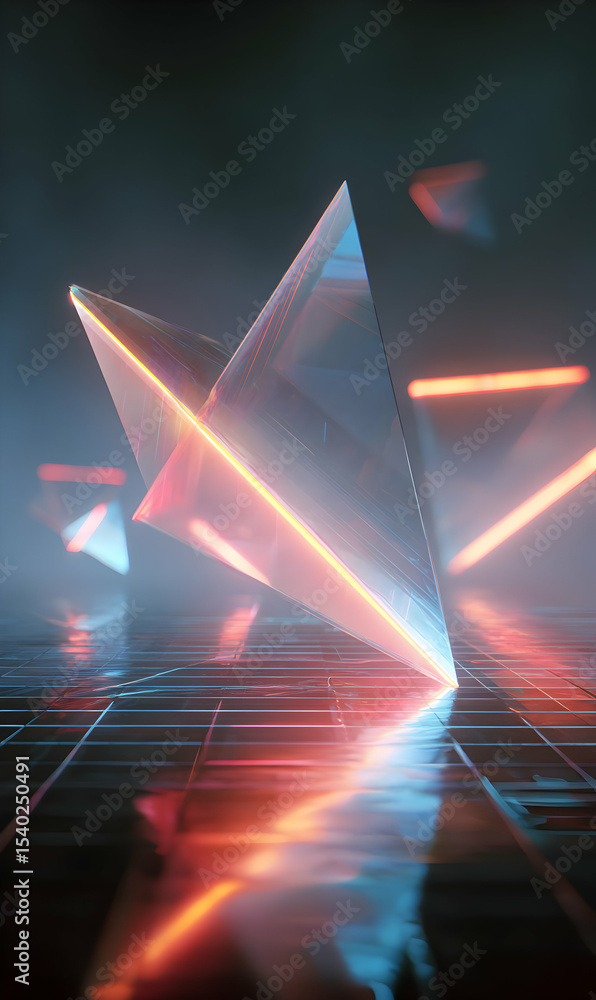 Aufkleber geometric elegance a dance of light and form in a captivating abstract composition generating visual