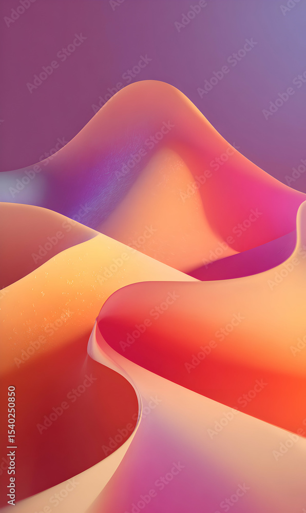 Poster ethereal gradients flow in abstract waves creating soothing and dreamlike digital art composition wi