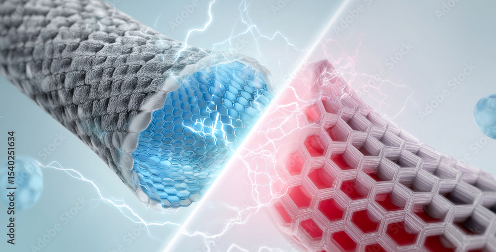 Aufkleber Advanced smart materials with shape memory capabilities exhibit remarkable transformation under different conditions.