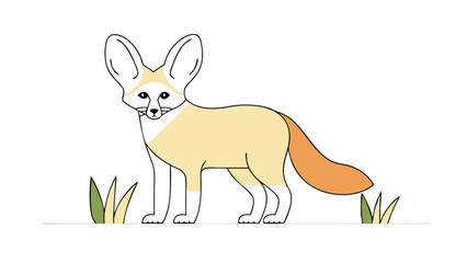 Fennec Fox in Minimalist Style