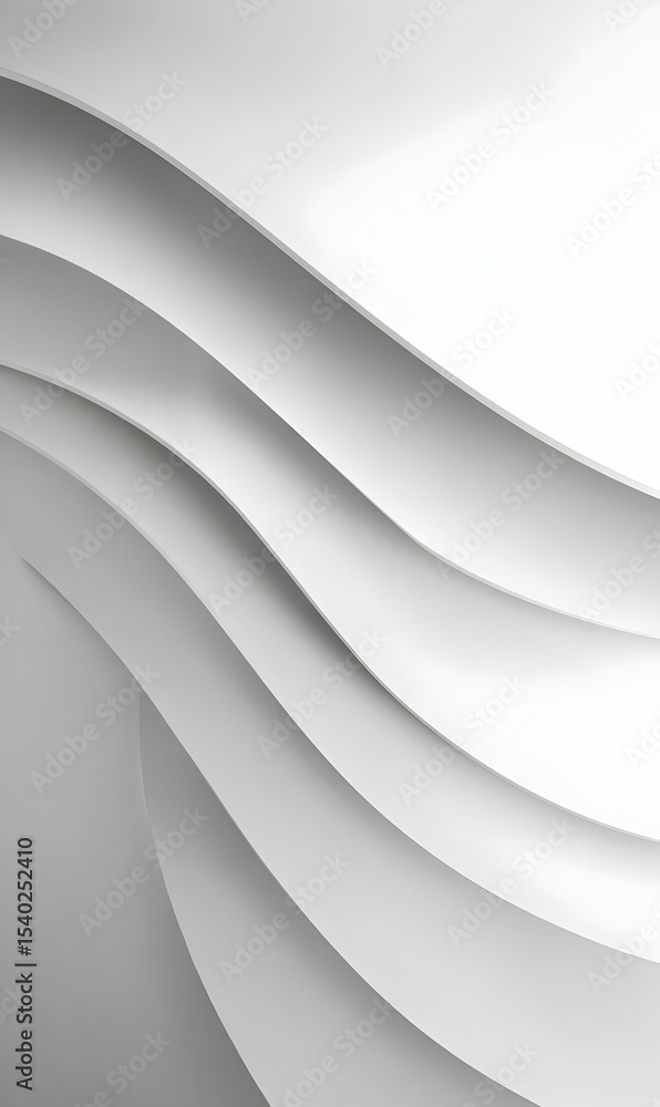 Poster abstract white waves create a smooth surface with shadow and light forming subtle curved patterns el