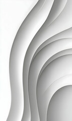 Abstract white waves surface with soft shadows creates a dynamic and elegant design element suitable for backgrounds and overlays
