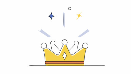 Shining Golden Crown, Success and Achievement Symbol