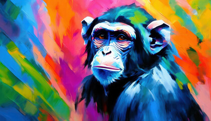 Close-up illustration of a monkey.