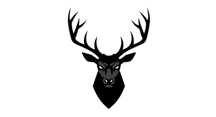 vector art line of angry brave deer face with fire effect and siluet effect suitable for mockup and logo product of team isolated white background