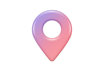 Isolated Pink and Purple Gradient Location Pin