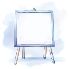 Watercolor easel with blank whiteboard