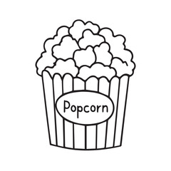 Popcorn in a Striped Container