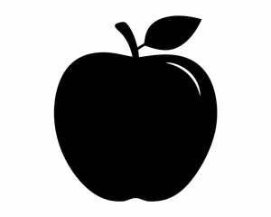 Apple icon silhouette vector, Apple clipart