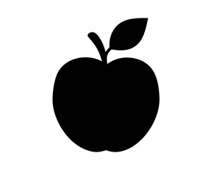 Apple icon silhouette vector, Apple clipart