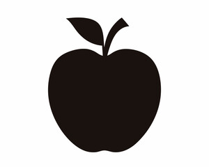 Apple icon silhouette vector, Apple clipart