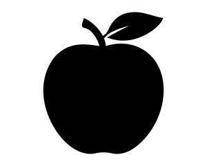 Apple icon silhouette vector, Apple clipart