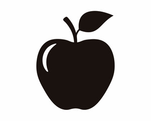 Apple icon silhouette vector, Apple clipart