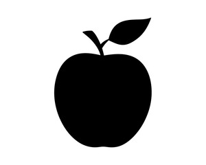 Apple icon silhouette vector, Apple clipart