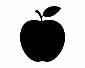 Apple icon silhouette vector, Apple clipart