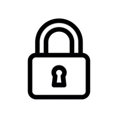 Black and white lock icon, symbolizing security, privacy, and data protection for websites and applications.
