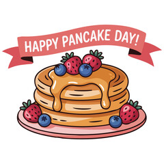 Pancake day banner flags vector isolated white background