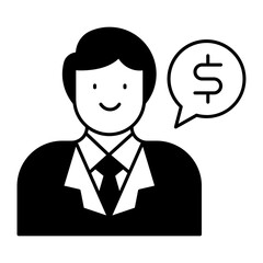 Financial Advisor Male black icon