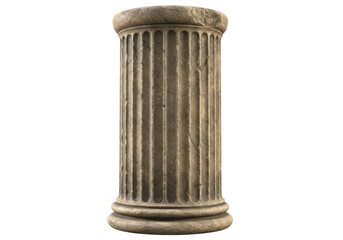 Isolated Stone Column with Corinthian Design